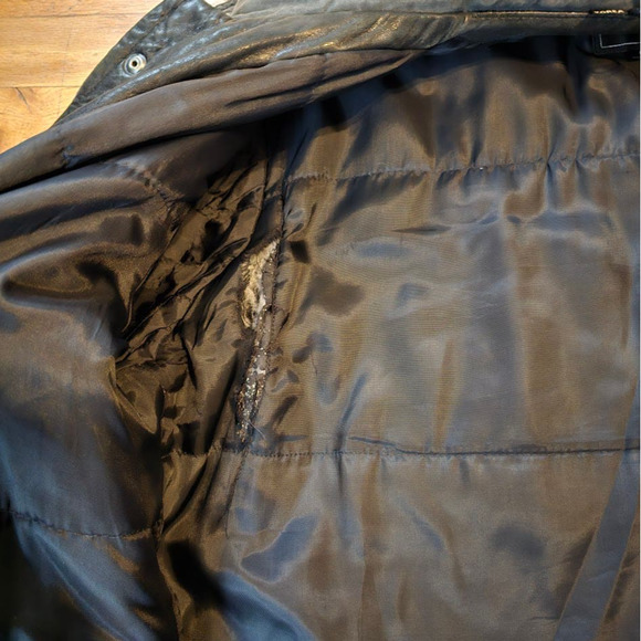 Vintage Clout Leather Jacket Motorcycle Biker Black SZ 42 Black Bomber 1980s - Picture 5 of 9